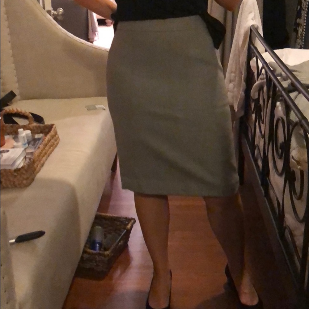 Gray wool J Crew pencil skirt